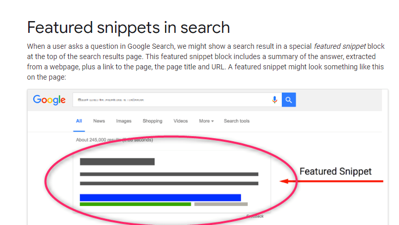 Google featured snippet